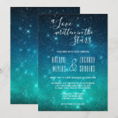 Celestial A Love Geschreven in Stars Wedding Kaart (Voorkant / Achterkant)