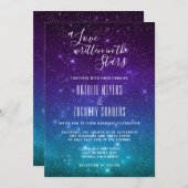 Celestial A Love Geschreven in Stars Wedding Kaart (Voorkant / Achterkant)