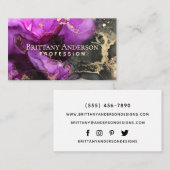 Celestial Abstract Black Paars Gold Visitekaartje (Voorkant / Achterkant)