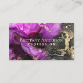 Celestial Abstract Black Paars Gold Visitekaartje (Voorkant)
