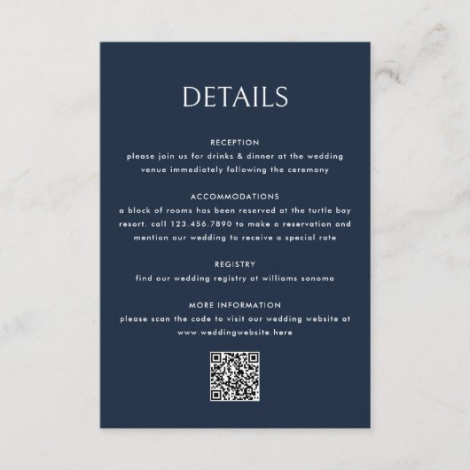 Celestial Abstract Blauw Gouden Maan Bruiloft Informatiekaartje (Voorkant)