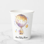 Celestial Adventure: Hete Luchtballon Baby shower Papieren Bekers (Voorkant)