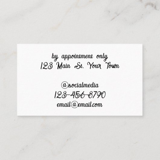 Celestial Alchemy visitekaartje (Achterkant)