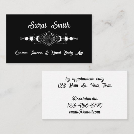 Celestial Alchemy visitekaartje (Voorkant / Achterkant)