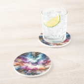 Celestial Alcohol Ink Zandsteen Onderzetter (Zijkant)