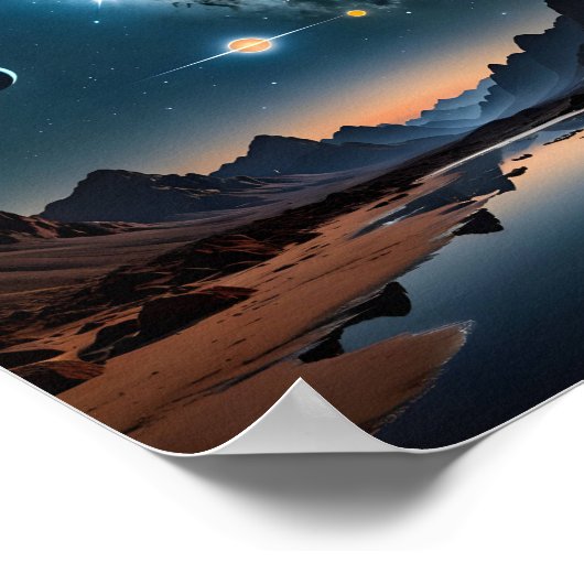 Celestial Alignment van Planeten Art Poster (Hoek)