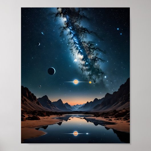 Celestial Alignment van Planeten Art Poster (Voorkant)