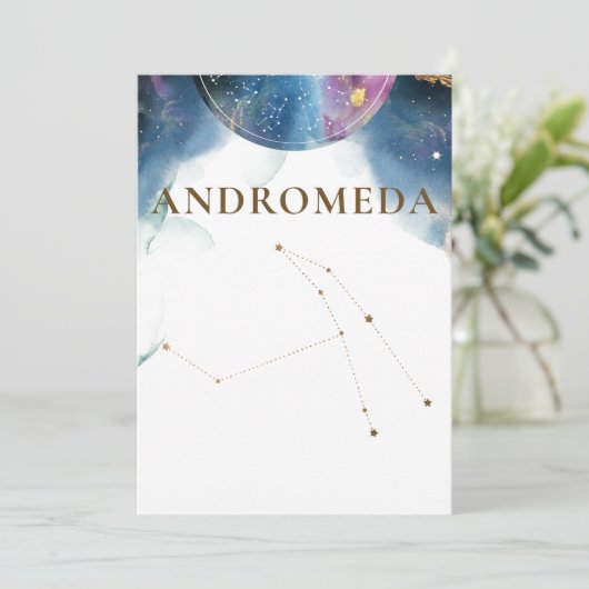 Celestial Andromeda Constellation Tafelnummer (Staand voorkant)
