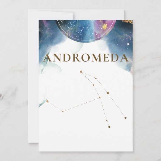 Celestial Andromeda Constellation Tafelnummer (Achterkant)