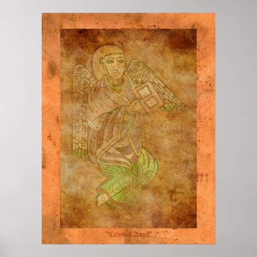 Celestial Angel Medieval Religous Art Print (Voorkant)