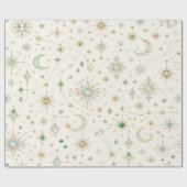 Celestial Aqua Parel Kerst Inpakpapier (Vlak)