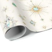 Celestial Aqua Parel Kerst Inpakpapier (Rol Hoek)