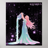Celestial Aquarius – Astrology Art Poster (Voorkant)