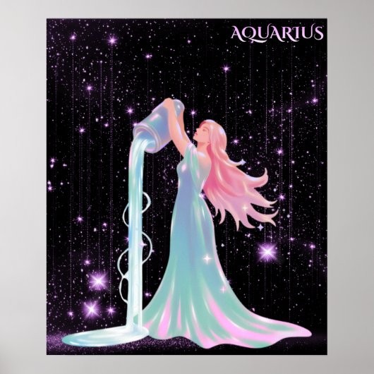 Celestial Aquarius – Astrology Art Poster (Voorkant)