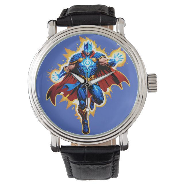 Celestial Arc Knight – Blue Energy Ascension Horloge (Voorkant)
