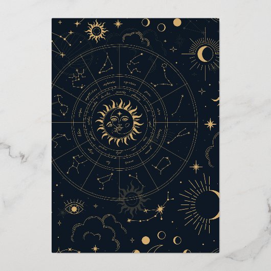 Celestial Arch Save the Date Folie Uitnodiging (Achterkant)