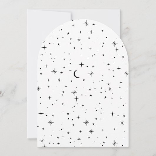 Celestial Arch Shape Wedding Invitation Kaart (Achterkant)
