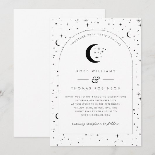 Celestial Arched Wedding Uitnodiging (Voorkant / Achterkant)