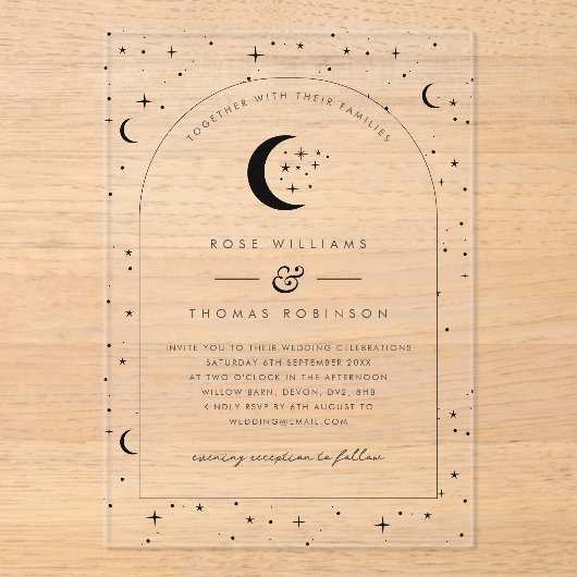 Celestial Arched Wedding Uitnodiging (Voorkant)