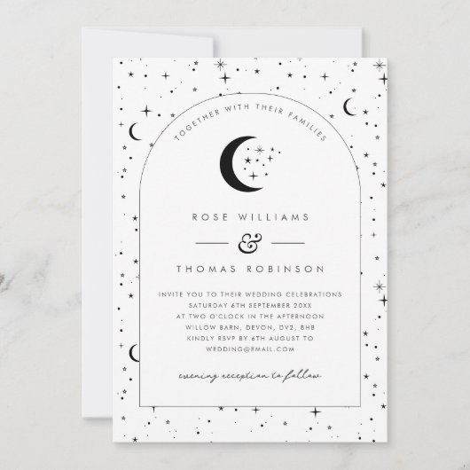 Celestial Arched Wedding Uitnodiging (Voorkant)