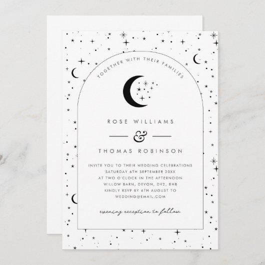 Celestial Arched Wedding Uitnodiging (Voorkant / Achterkant)