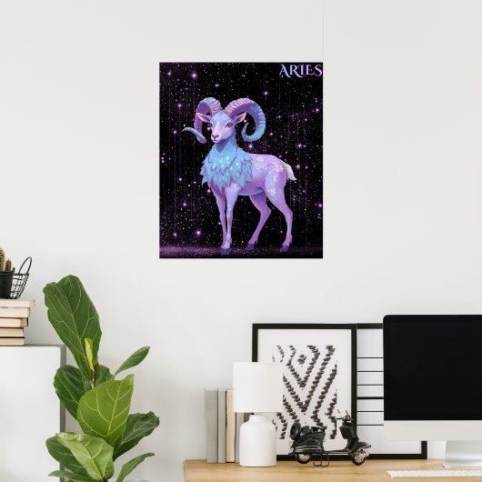Celestial Aries – Astrology Art Poster (Thuiskantoor)