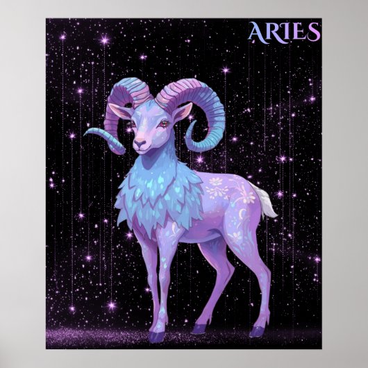 Celestial Aries – Astrology Art Poster (Voorkant)