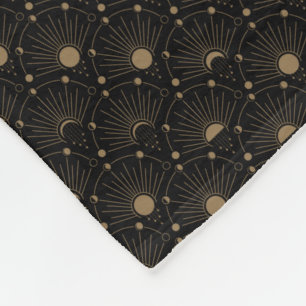 Celestial Art Deco 1920  maan en sterren Fleece Deken