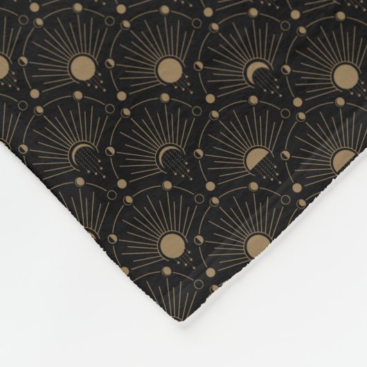Celestial Art Deco 1920  maan en sterren Fleece Deken (Hoek)