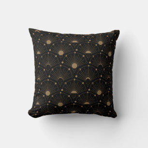 Celestial Art Deco 1920 maan en sterren Kussen