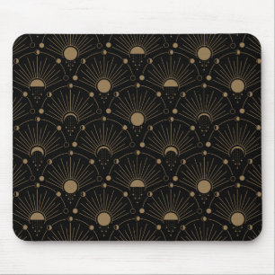 Celestial Art Deco 1920 maan en sterren Muismat