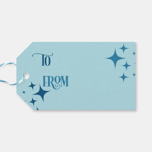 Celestial Art Deco Forest Holiday Cadeaulabel (Achterkant Horizontaal)