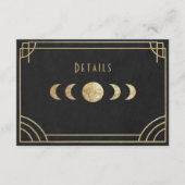 Celestial art deco wedding details card informatiekaartje (Voorkant)