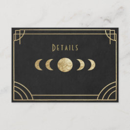 Celestial art deco wedding details card informatiekaartje