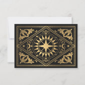 Celestial Art Nouveau Tarot Gothic Wedding RSVP Kaartje (Achterkant)