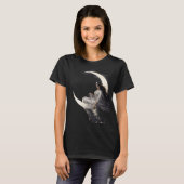 Celestial Art Nouveau Woman on Crescent Moon T-shirt (Voorkant volledig)