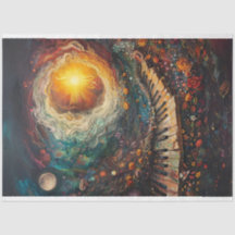 Celestial Art Piano Planeten Sterren Decoupage