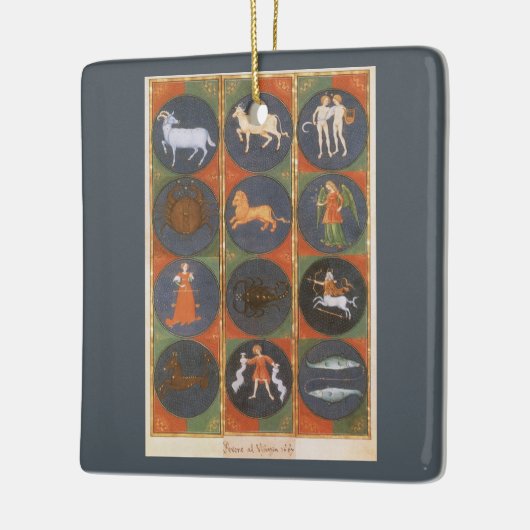  Celestial, Astrological Zodiac Chart, 1475 Keramisch Ornament (Links)