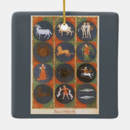  Celestial, Astrological Zodiac Chart, 1475 Keramisch Ornament (Achterkant)