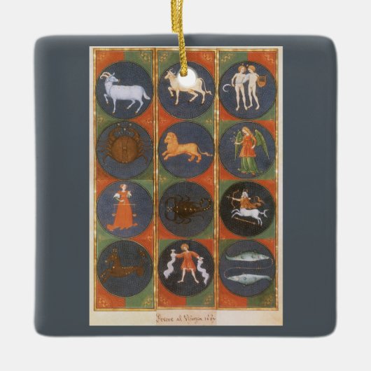  Celestial, Astrological Zodiac Chart, 1475 Keramisch Ornament (Voorkant)
