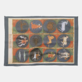  Celestial, Astrological Zodiac Chart, 1475 Theedoek (Horizontaal)