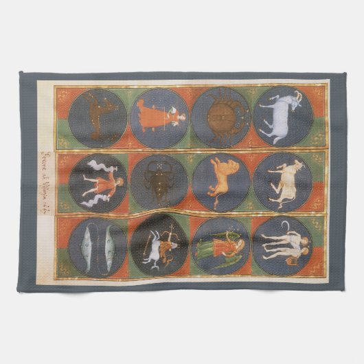  Celestial, Astrological Zodiac Chart, 1475 Theedoek (Horizontaal)