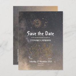 Celestial Astrology Gemini Scorpio Star Sign Gray Aankondigingskaart