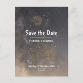 Celestial Astrology Gemini Scorpio Star Sign Gray Aankondigingskaart (Voorkant)