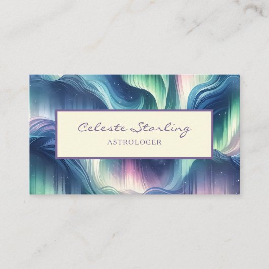 Celestial Astrology Star Swirl Uniek Plezier Patro Visitekaartje (Voorkant)