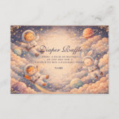 Celestial Astronaut Neutral Space Diapper Raffle Informatiekaartje (Voorkant)