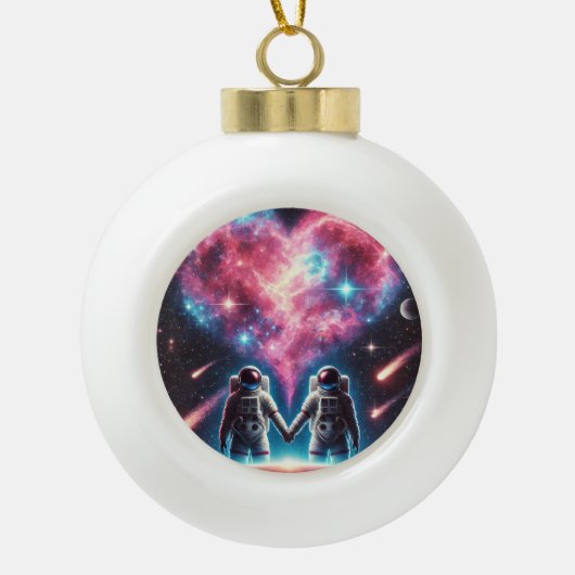 Celestial Astronaut - Snowflake ingelijst Ornament (Voorkant)