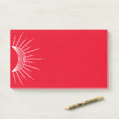 Celestial, Astronomisch. Crescent Sun Ray Post-it® Notes (Op bureau)