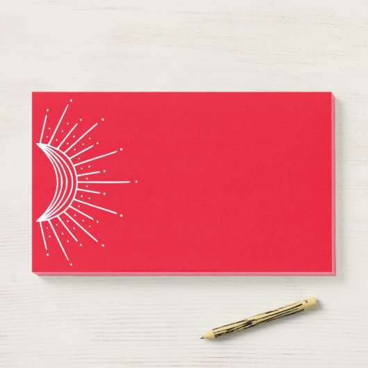 Celestial, Astronomisch. Crescent Sun Ray Post-it® Notes (Op bureau)