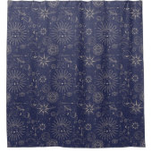 Celestial Astronomy Navy Pattern Douchegordijn (Voorkant)
